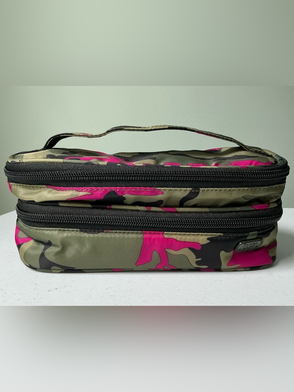 Lug Stacked Double Decker Makeup Cosmetic Case Organizer Camo Orchid